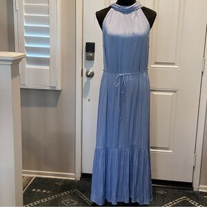 O.P.T. Chic Light Blue Satin Maxi Dress NWOT